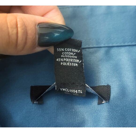 Van Heusen Solid Blue Button-Down Mens Size 2XLT (19-19.5) - Picture 3 of 6